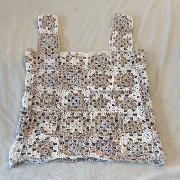 Hand Crafted Tops - HAND CRAFTED Granny Square Crochet Patchwork Tank Top, see measurements